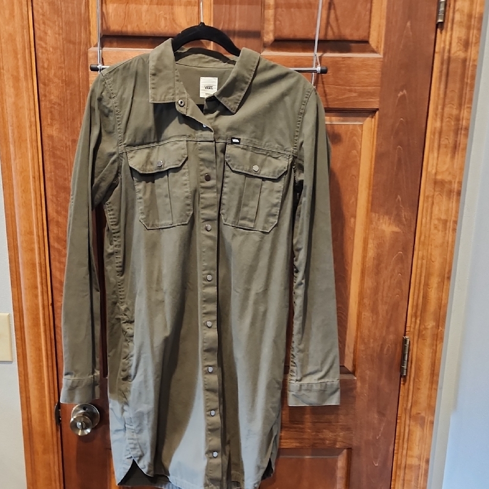 Levi's Khaki Button-Up Shirt Dress